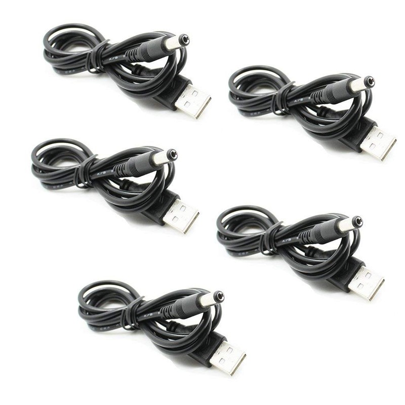 5x USB 2.0 A Male to DC 5.5x2.1mm Power Cable - 5V 2.5A for Mobile Devices gallery