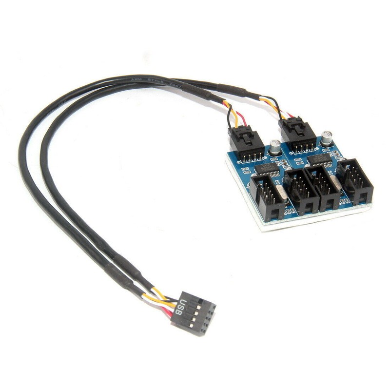 4 Female Extension Cable to 9pin USB 2.0 Header Splitter HUB Connector Adapter gallery