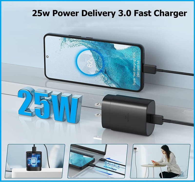 2 Pack Super Fast Charger 6ft Cable USB Cord for Galaxy A06 A14 15 16 25 35 55 gallery