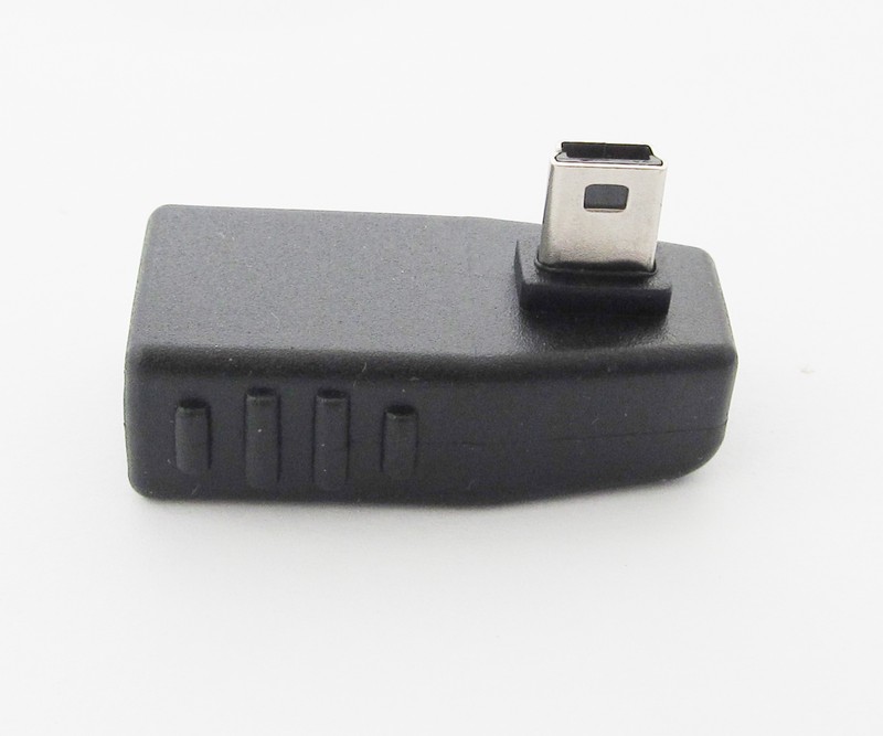 100x Left Angle 90D Mini 5pin USB Male To USB 2.O Female OTG Adapter Connector gallery