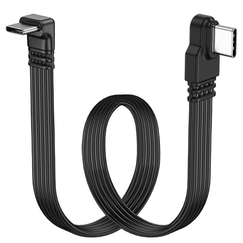 LANMINGLEL Short 90 Degree USB Type C 2.0 Flat Cable,PD 65W C 0.3M