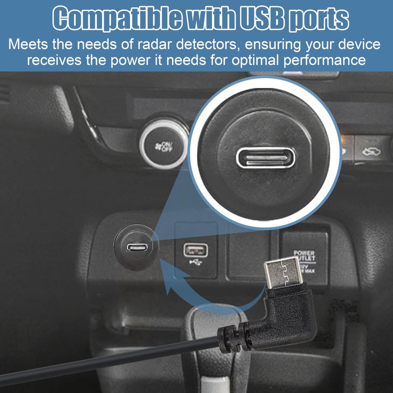 USB-C to RJ11 Radar Detector Power Cord 3.3 Ft Fits Escort MAX360 MAX 360c, I... gallery