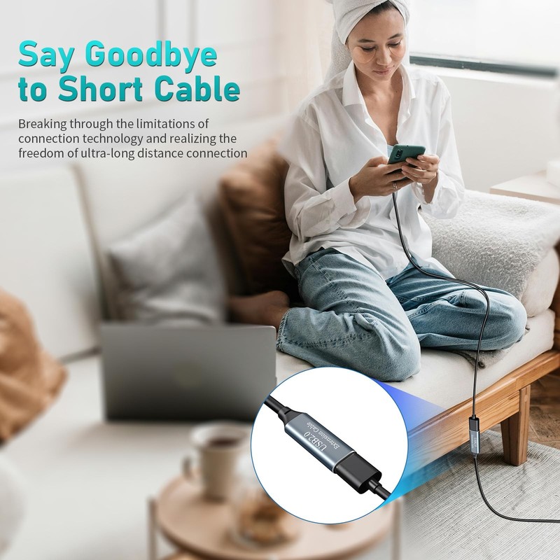 Active USB Extension Cable 65FT, USB 2.0 Type A Male to A Female Cord, High S... gallery