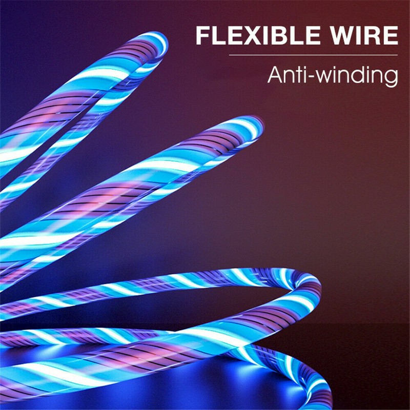 LED Light Up Charging Charger Cable USB Cord Android Type C Phone For Samsung gallery