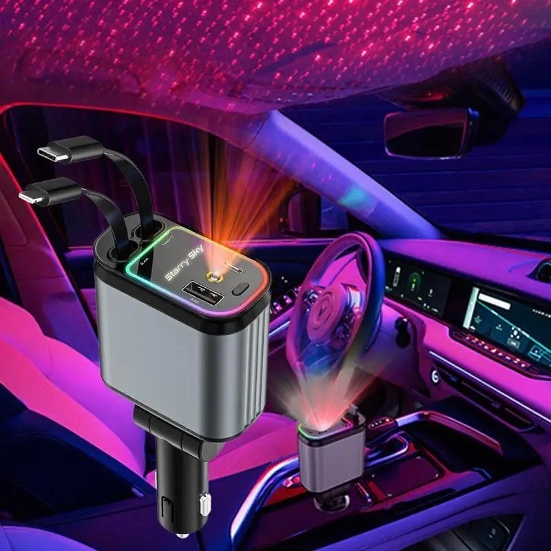 Car Charger with Starlight Fast Car Chargers 4 in 1 Retractable Car Charger gallery