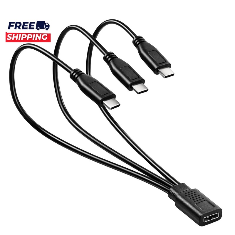 3 In 1 USB C Splitter Charge Cable USB Type C Female to 3 USB C Male Charging