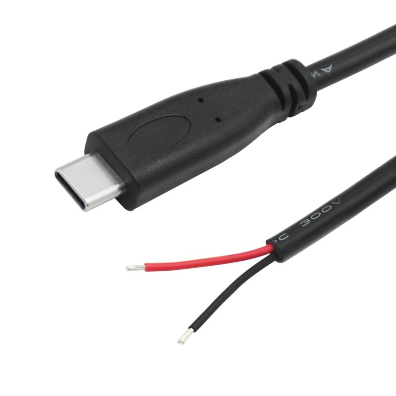 Short USB C to 2 Pin Bare Wire Open End Power Cable 10inch, 20AWG 5V USB Type... gallery