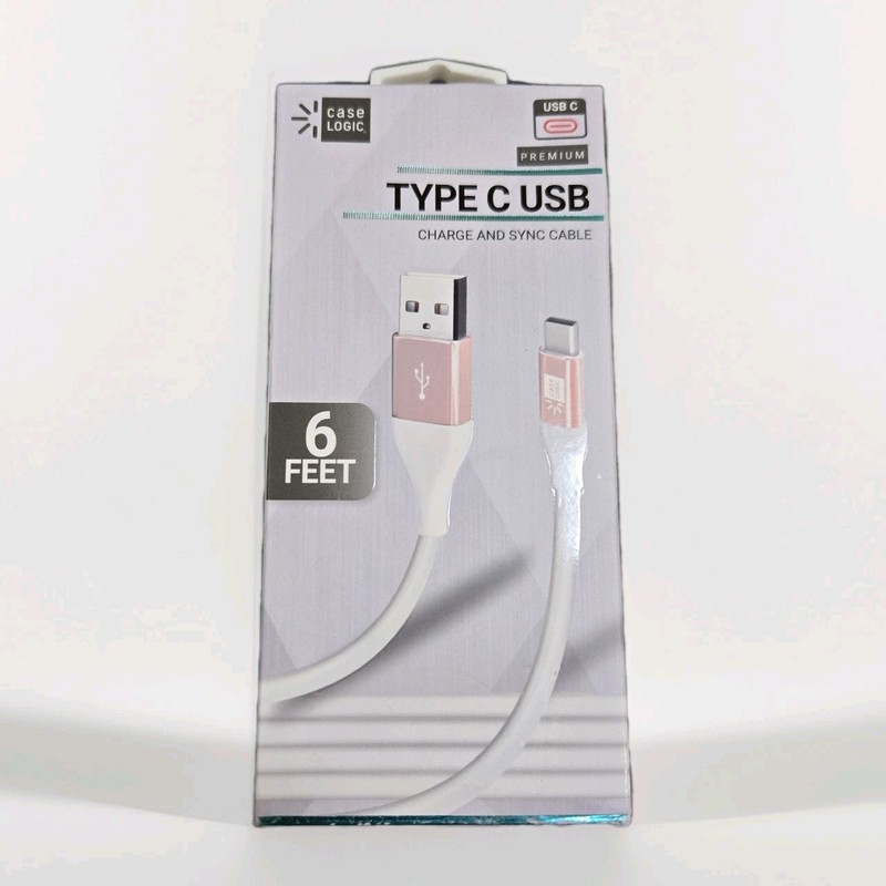 Case Logic Premium USB-A to Type-C Charge Sync Cable 6ft White New