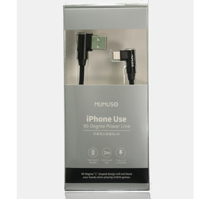 MUMUSO iPhone Use 90 Degree Power Line Black