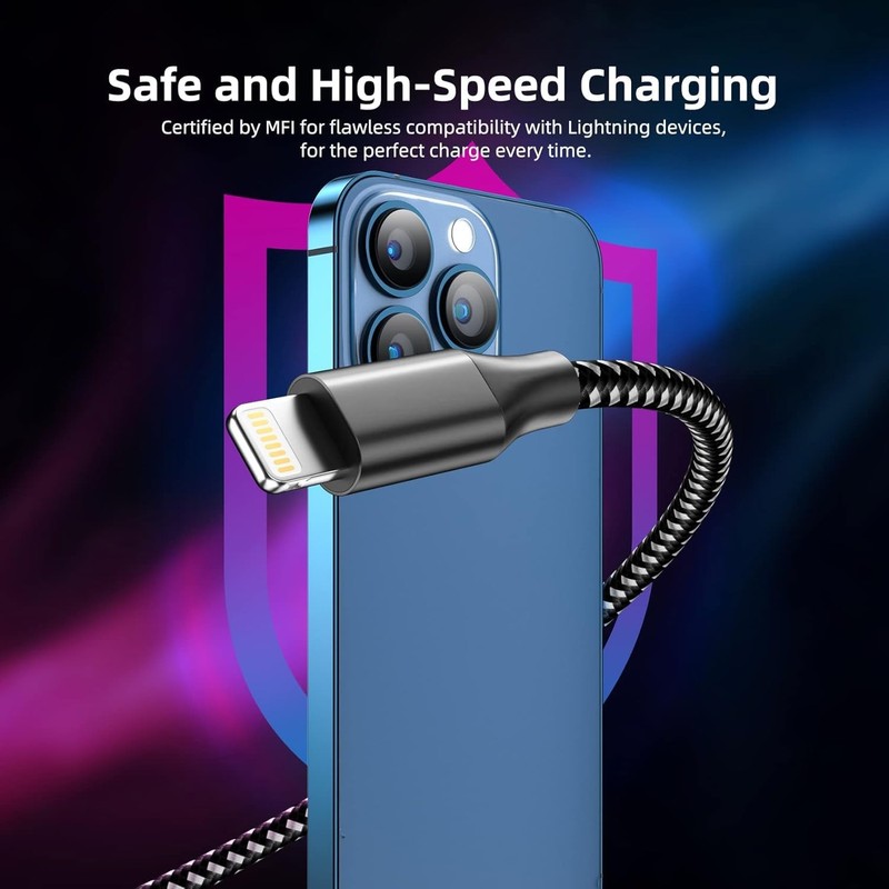 10FT Lightning Cable 3-Pack, MFi Certified Fast Charging Cord for iPhone gallery