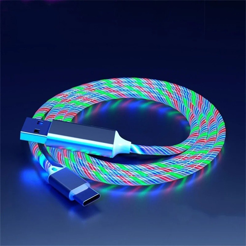 LED 3 in 1 Fast Charging Cable USB Type C Charger Cord for iPhone Samsung gallery