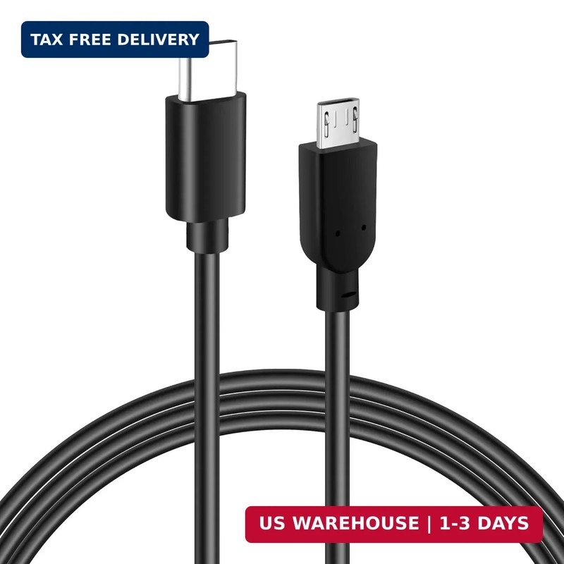 USB-C to Micro USB Cable 4FT, Fast Charging & Data Sync, 4 Feet, Black FAST SHIP