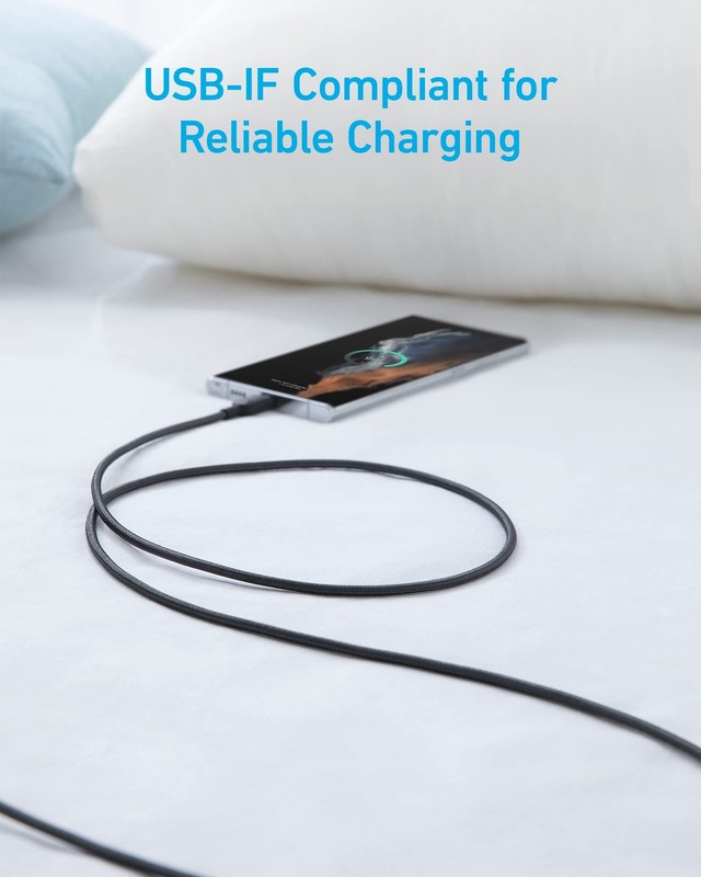 Anker USB A to C Cable, Charger Cord (2 Pack, 6FT), for iPhone 6ft, Black gallery