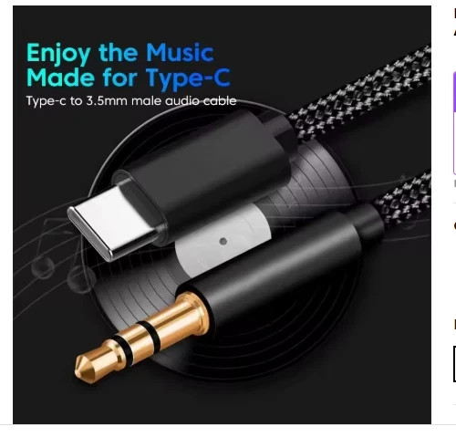 Type C to Aux Cable USB Type-C Male To 3.5mm Cord Car AUX Music Audio Adapter gallery