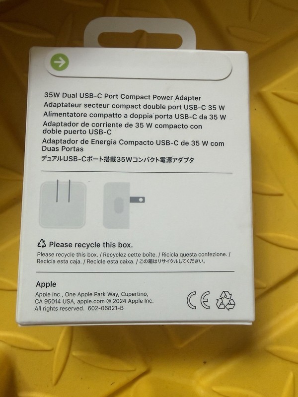 Genuine Apple 35W Dual USB-C Port Compact Power Adapter A2571 for MacBook iPhone gallery