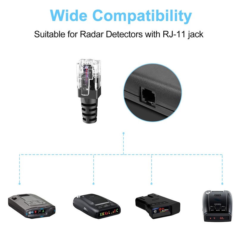 Radar Detector Cord, USB to RJ11 Cable,RJ11 Plug Power Cable,for Escort Unide... gallery