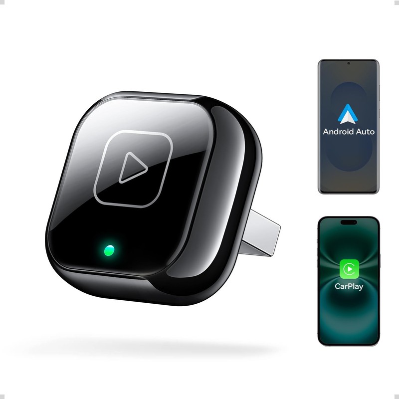 Wireless Carplay & Android Auto Adapter, Metal Design Mini & Stable 2-in-1 Do…