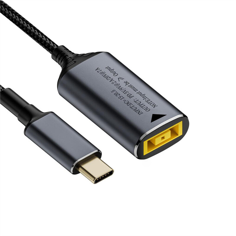 USB C Male To DC 20*47mm Female Adapter Cable For 140W/DC Lenovo Square Port