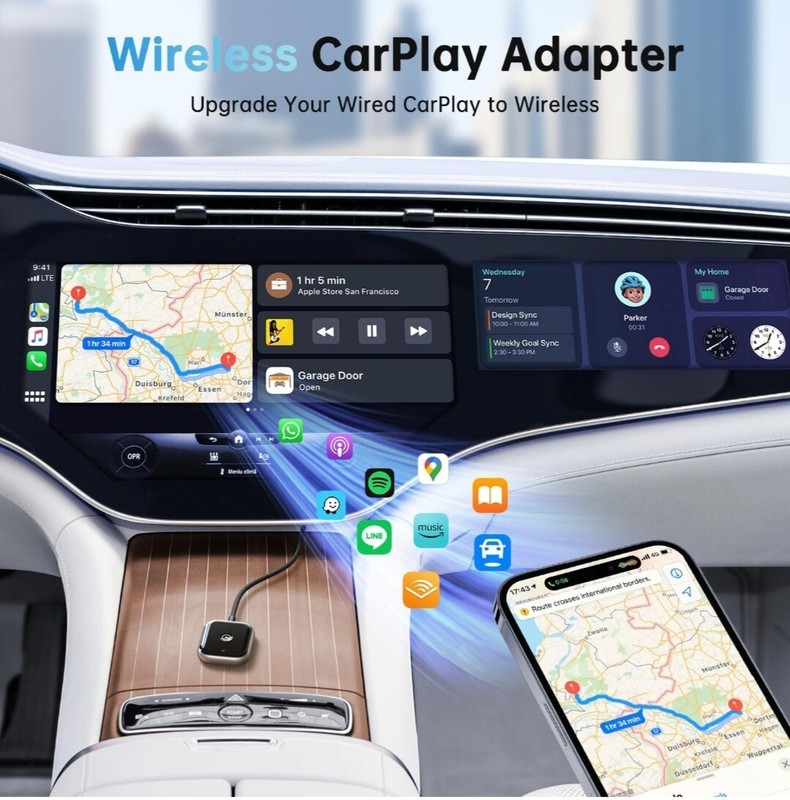 Wireless CarPlay Adapter for Apple CarPlay, Easy to Upgrade Wired CarPlay to ... gallery