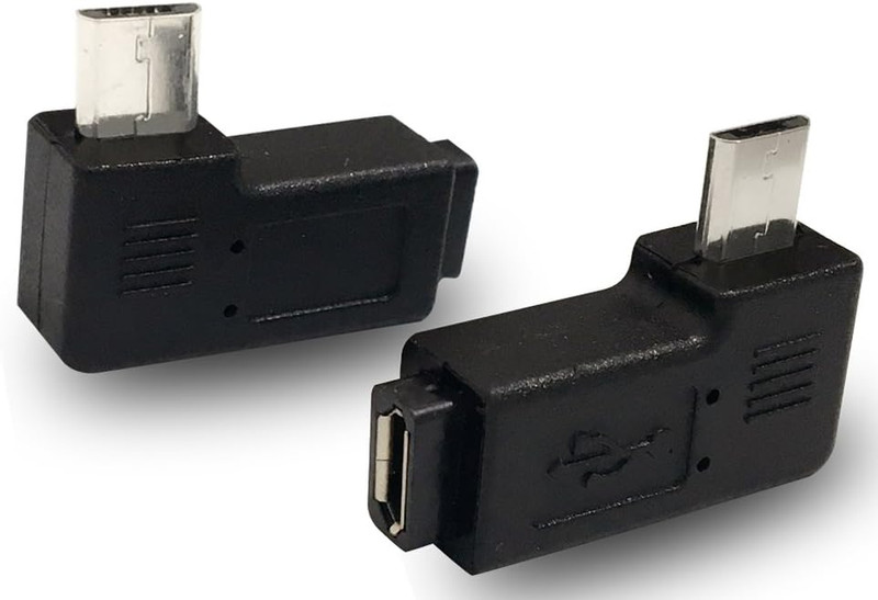 1 Pair Right Left 90 Degree Angle Micro USB Male to Micro USB Female Adapter gallery
