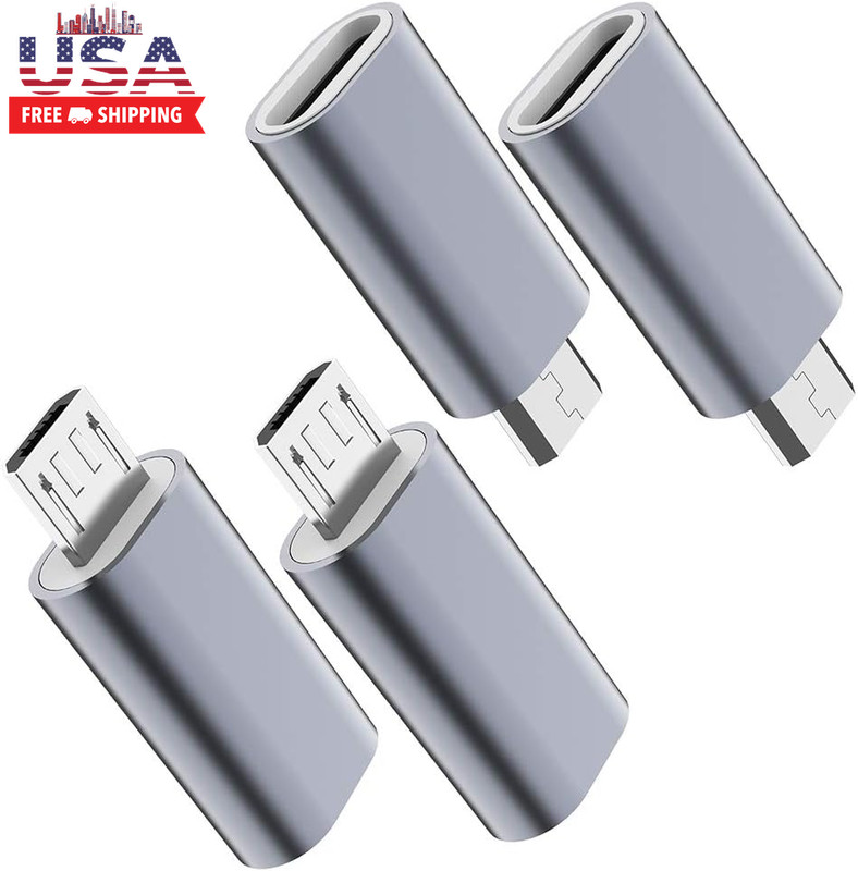 USB C to Micro USB Adapter, (4-Pack) Type C Female to Micro USB Male Convert Con