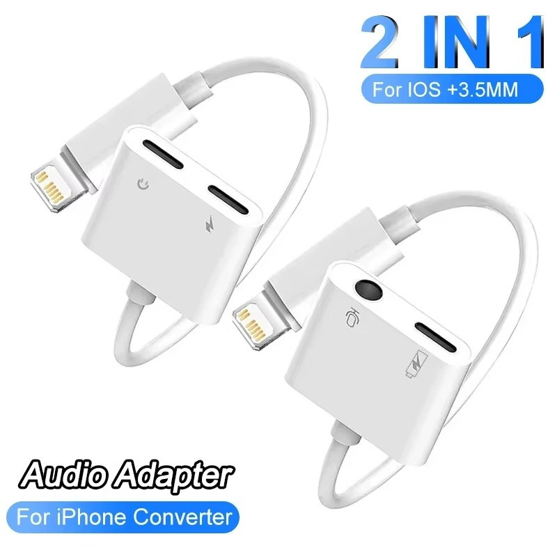 3.5mm Audio Adapter for iPhone 14 13 12 11 Aux Headphone Splitter