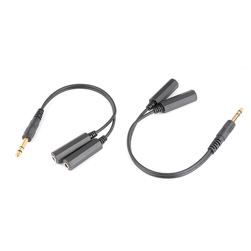 6.35mm 1/4 inch Stereo Audio male to Dual 6.35mm female Y Splitter Adapter Cable gallery