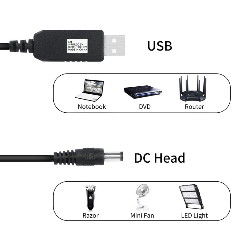 DC 5V to DC 12V USB Voltage Step Up Converter Cable Power Supply USB Cable wi... gallery
