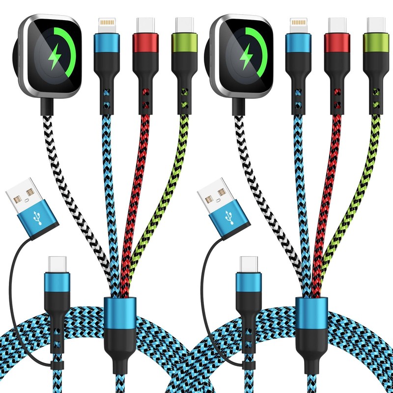 Travel Essentials,USB A/C 4 in 2 Multi Charging Cable for i Watch Charger/Typ…