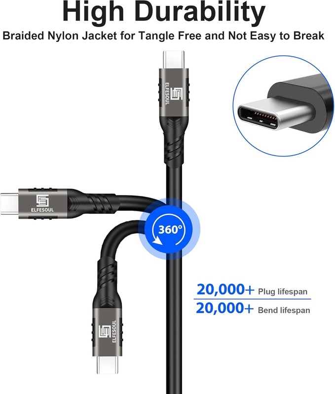USB C Cable 6.6ft, USB-A to USB-C Cable USB 3.1 USB 3.2 Gen2 10Gbps Data Charger gallery