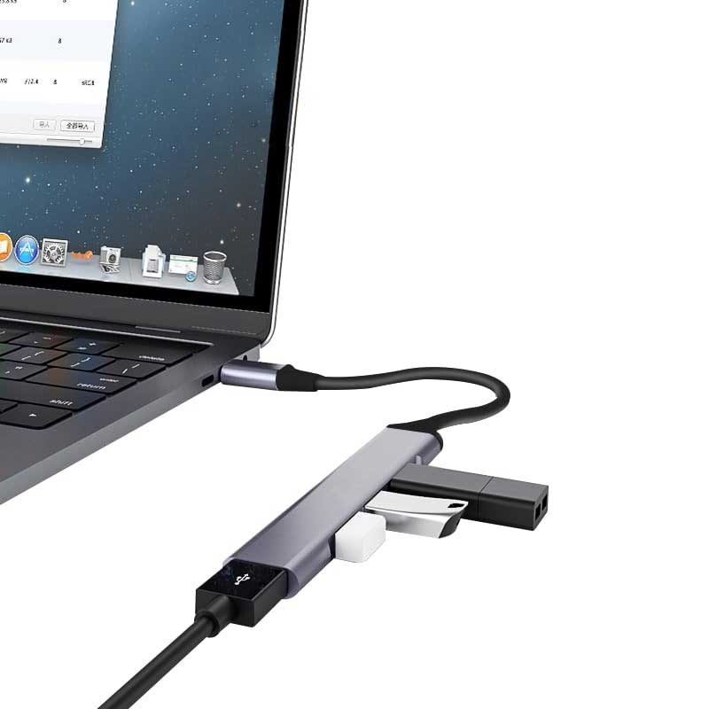For iPhone 17/Pro/Max/Air - USB-C Adapter 4-in-1 Hub USB-A USB Splitter gallery
