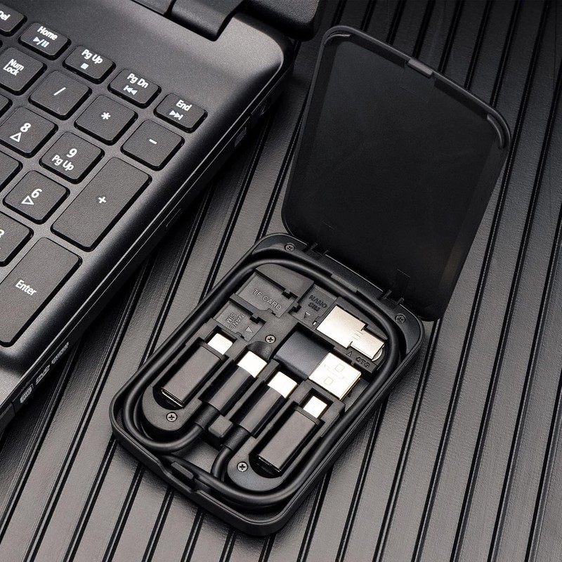 Multi Functional Compact Cable Card Storage Case with USB C Charging Cable gallery
