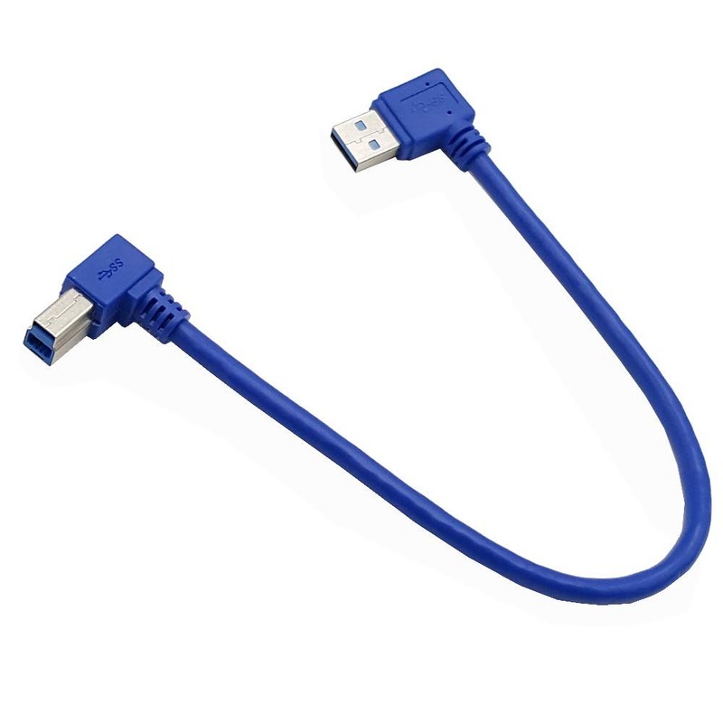 Angled USB 3.0 Printer Cable1 ft / 30cm SuperSpeed USB3.0 A Male Plug 90 Degr... gallery