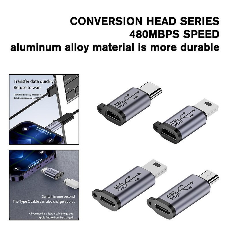 USB C to Mini USB2.0 Adapter Type-C Female to Mini Convert USB ada Male B2Y9 gallery