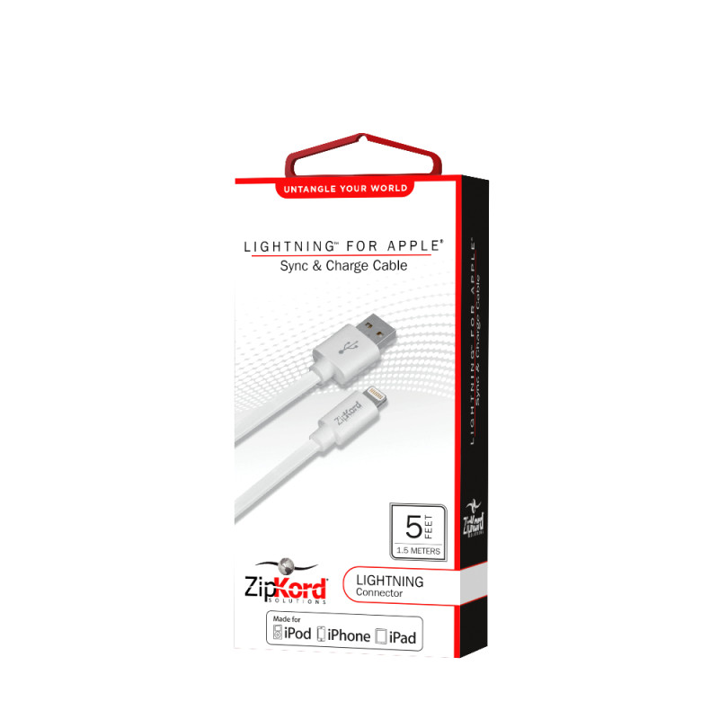 ZIPKORD Cable For Apple Sync & Charge Cable – 5ft