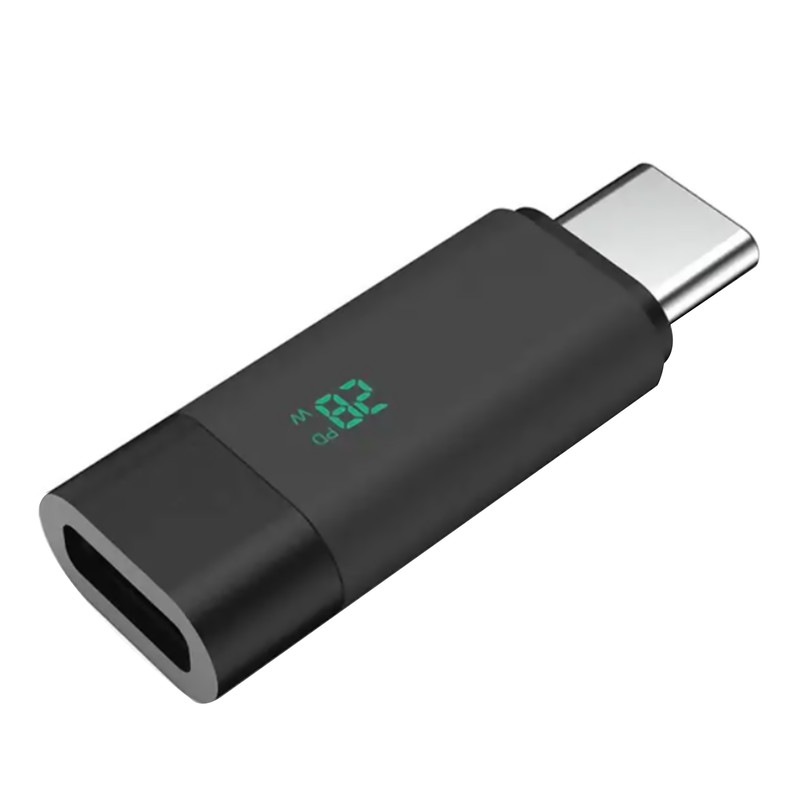 Type-C Male To Female Intelligent Digital Display Converter Charge Cable Detect