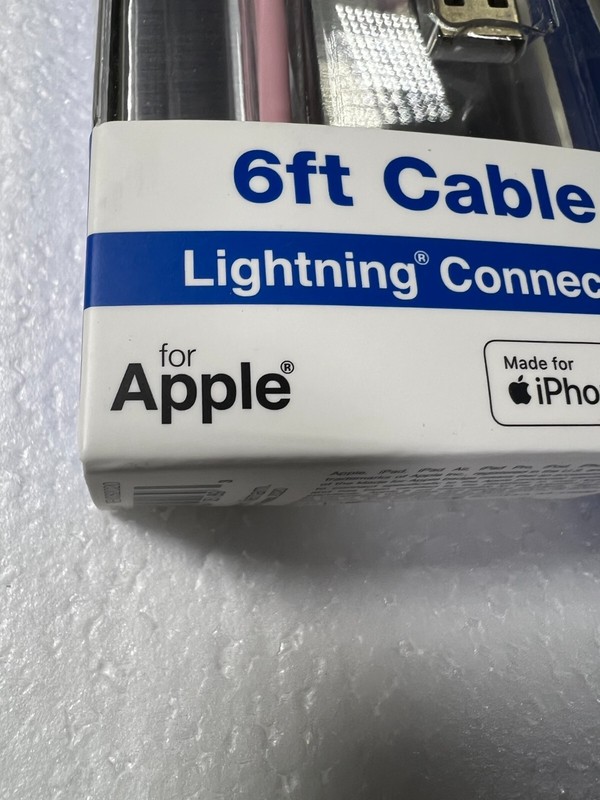 2 PACK!! Just Wireless 6ft Cable For iPhone / iPad - PINK NEW 2 PACK!! NEW!!! gallery