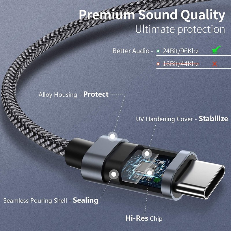 For Samsung Galaxy A07/A17/S25/Fe - Aux Cable USB-C to 3.5mm Audio Cord Car gallery