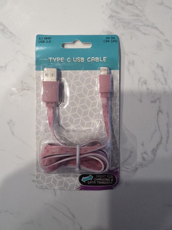 CELL PHONE TYPE C CHARGING CABLE GREAT FOR DATA TRANSFER ALSO. 39IN