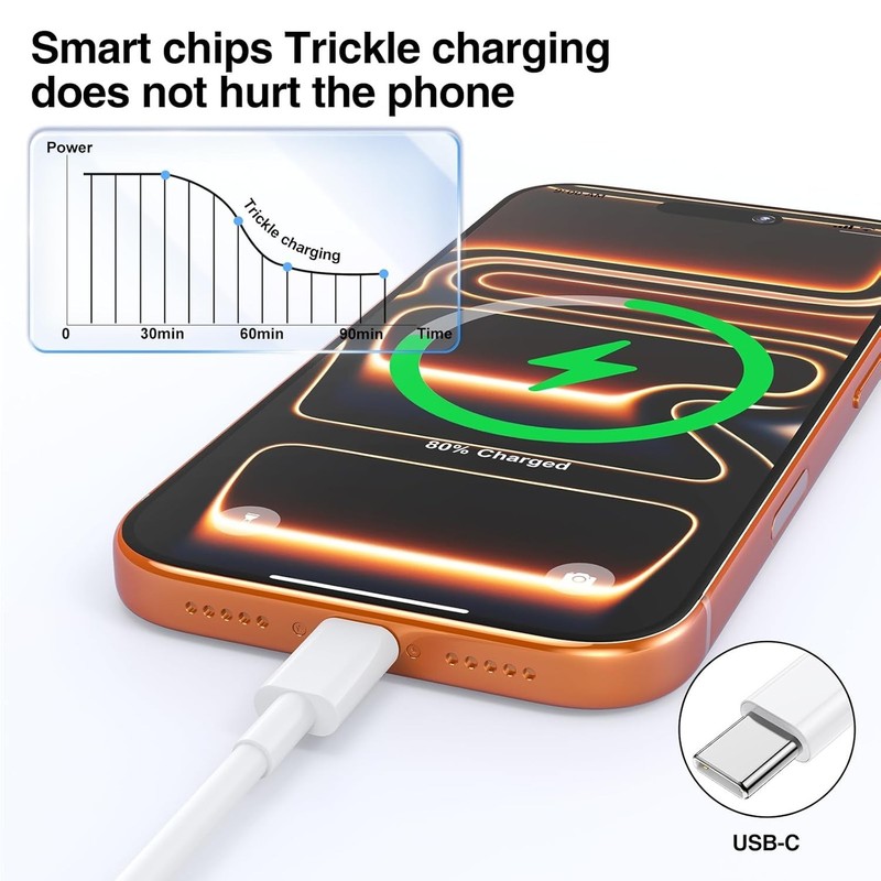 10ft USB C to C Fast Charging Cable - 60W Power for All USB-C Devices gallery