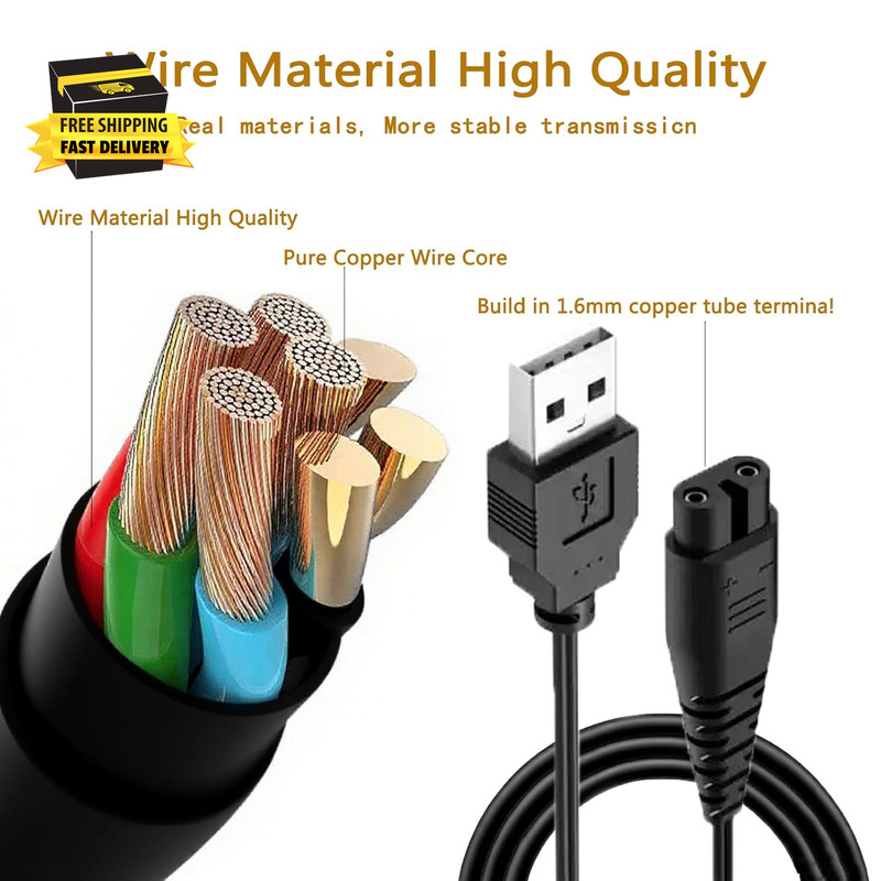 USB Charger Cord for Hatteker, 5FT Black Charging Cable Fit for RFC-588 RFC-598 gallery