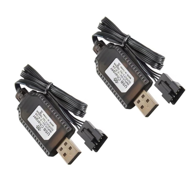 2Pcs USB Charger Cable for 7.4V LiPos Battery SM2.0 4P Connectors Charging Cable gallery