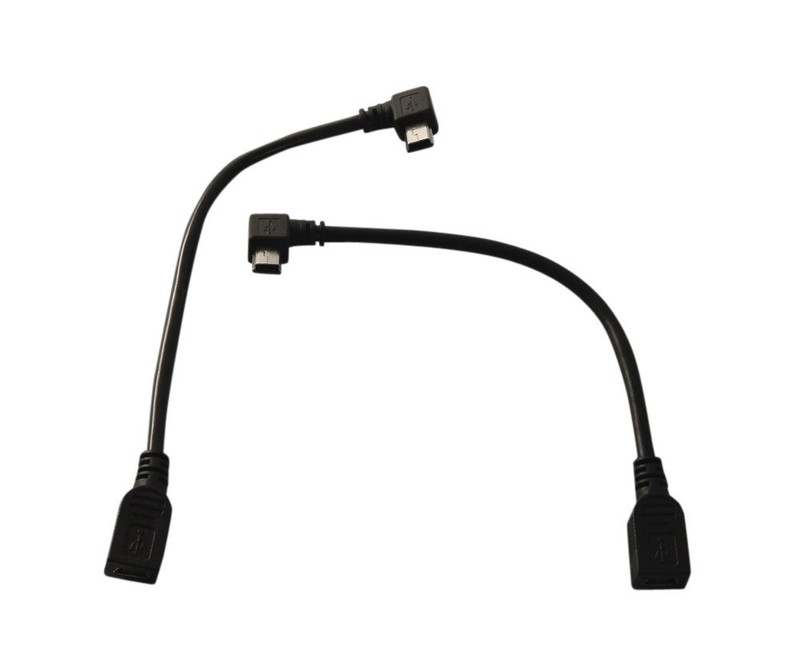 6 Inch USB 2.0 Mini B Female to Left and Right Angle Male Extension Cables
