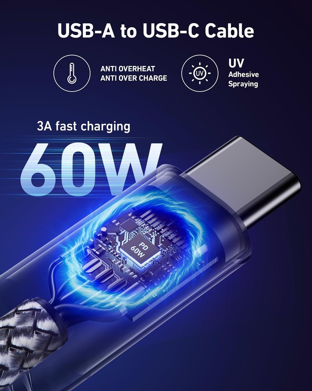 Cable USB A USB C De Carga Rapida 60W Para Carplay Pack De 2 Unidades gallery