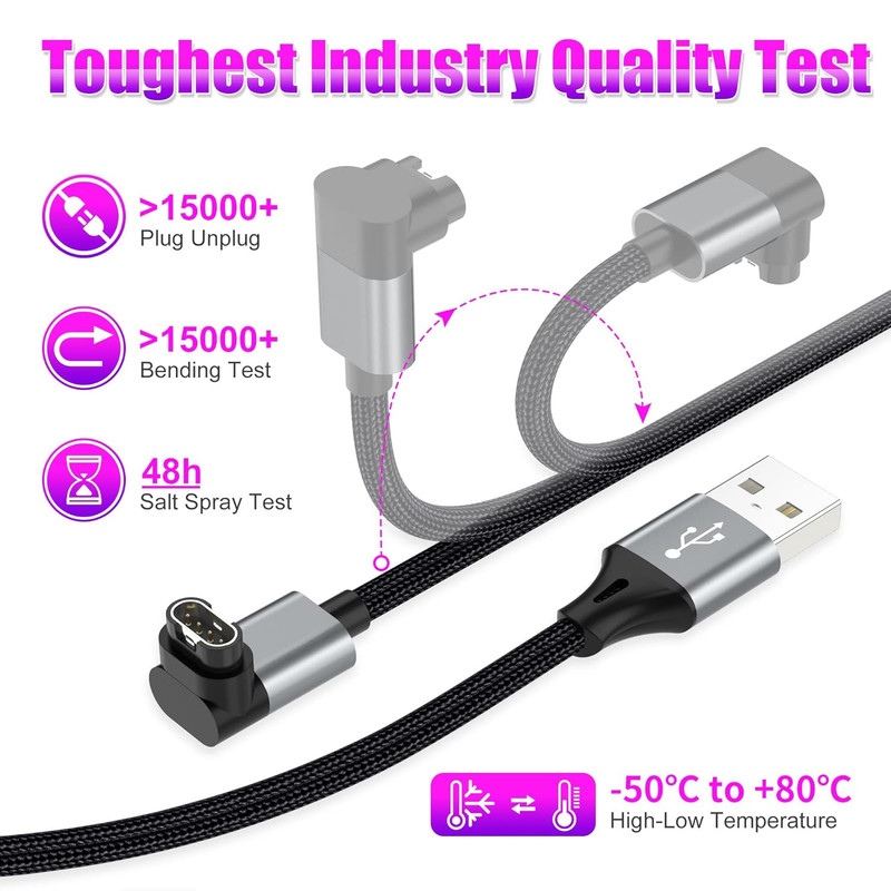 2 Pack 3.3Ft Angled 90 Degree Braided Charger Cable Charing Cord for Garmin W... gallery