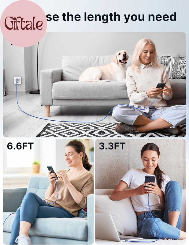 USB C Cable Fast Charging 3-Pack(10Ft+6.6Ft+3.3Ft), USB a to Type C Charger Cord gallery