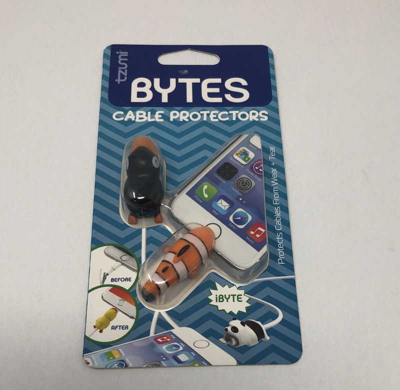 Tzumi - Bytes - Black Bird & Clown Fish - Protects Cables From Wear & Tear -6652 gallery