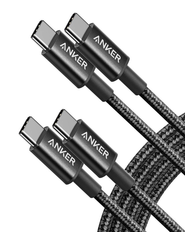Anker USB C to USB C Cable, 60W Fast Charging Cable 2Pack, 6 ft, Black