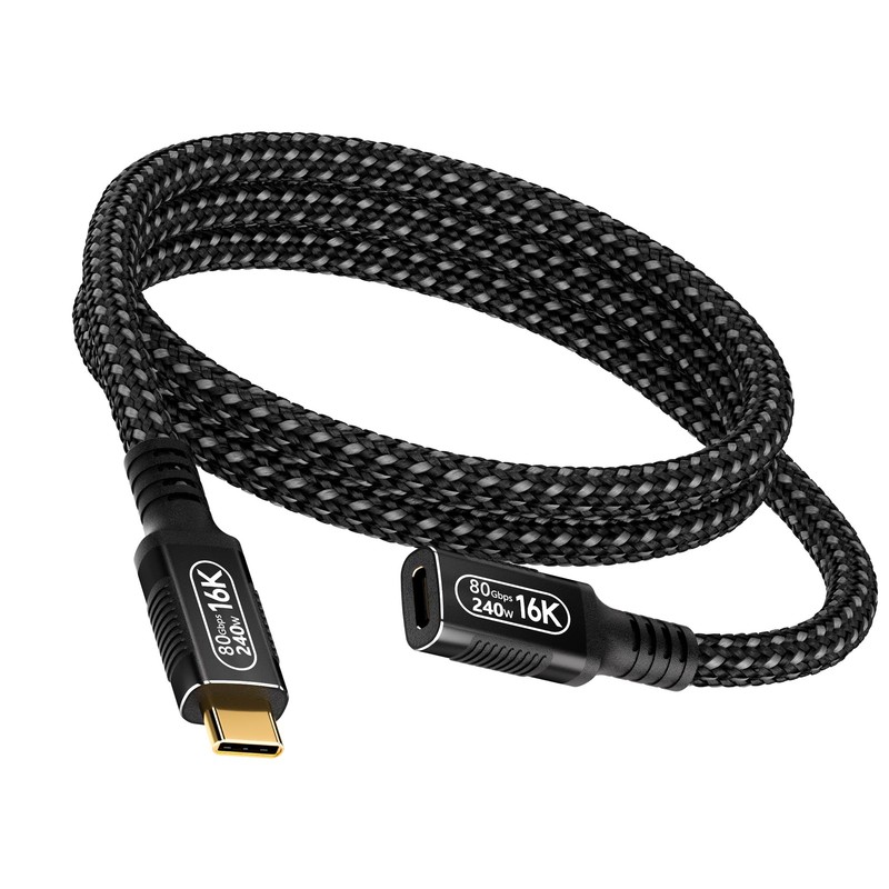 USB C Extension Cable 3.3ft/1m 80Gbps Data Transfer, 240W PD Charging