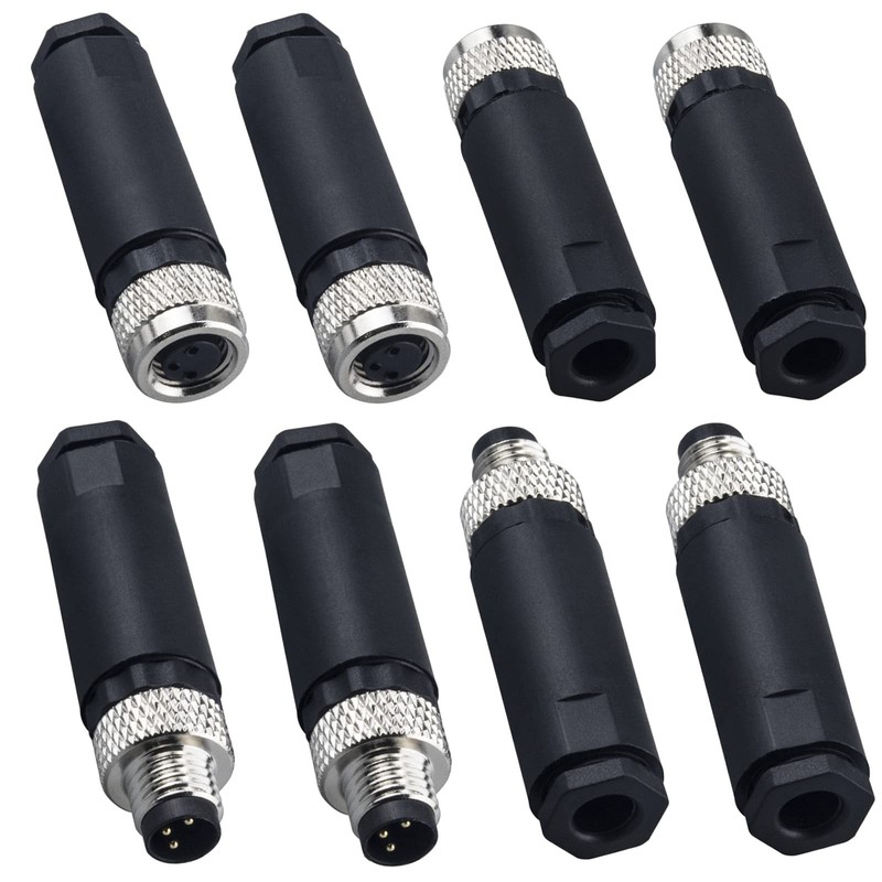M8 3 Pin Male & Female Socket Panel Aviation Wire Connector,8mm Industrial Circu